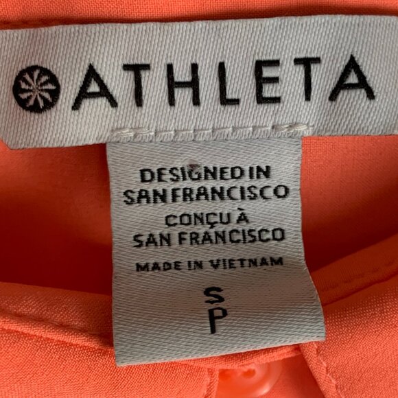 Women's Athleta Urbanite II Button Up Tank Top Bright Coral Size S - Picture 7 of 9